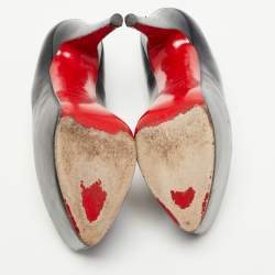 Pre Owned Christian Louboutin Black Leather Daffodile Pumps Size 38