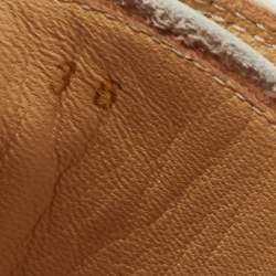 Pre Owned Christian Louboutin Brown/White Croc Embossed and Leather Cappadonna Oxfords Size 36