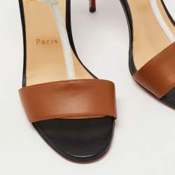 Christian Louboutin Tricolor Python and Leather True Blue Sandals Size 39.5