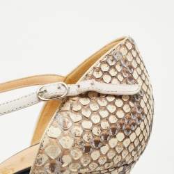 Christian Louboutin Tricolor Python and Leather True Blue Sandals Size 39.5