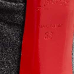 Pre Owned Christian Louboutin Grey Wool Jenny Pumps Size 38