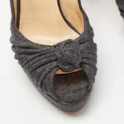 Pre Owned Christian Louboutin Grey Wool Jenny Pumps Size 38
