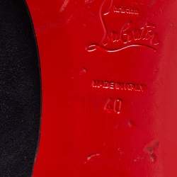 Pre Owned Christian Louboutin Navy Blue Suede Chelsea Boots Size 40