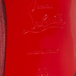 Pre Owned Christian Louboutin Red Satin Iriza Pumps Size 39