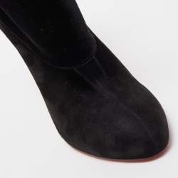Pre Owned Christian Louboutin Black Suede Kristofa Ankle Booties Size 40.5