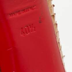 مملوكة مسبقًا Christian Louboutin Tan Python Lady Peep Pumps Size 40.5