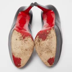 Pre Owned Christian Louboutin Black Leather Bianca Pumps Size 39