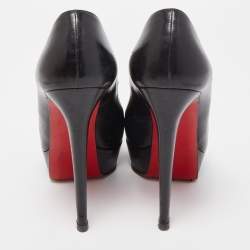 Pre Owned Christian Louboutin Black Leather Bianca Pumps Size 39
