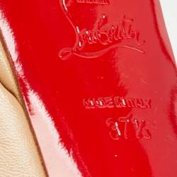 Christian Louboutin Beige Leather Hollandrive Sandals Size 37.5