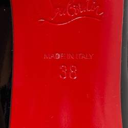 Pre Owned Christian Louboutin Black Patent Leather Very Prive Pumps Size 38