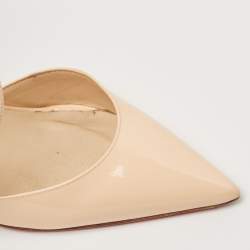 Pre Owned Christian Louboutin Cream Patent Leather  Jumping  Pumps Size 39
