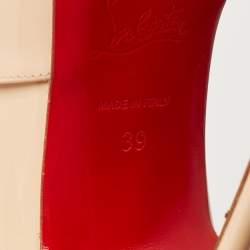 Pre Owned Christian Louboutin Cream Patent Leather  Jumping  Pumps Size 39
