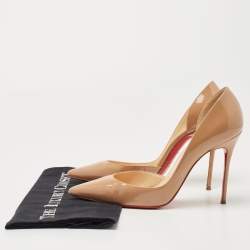 مملوكة مسبقًا Christian Louboutin Beige Patent Leather Iriza Pumps  Size 39
