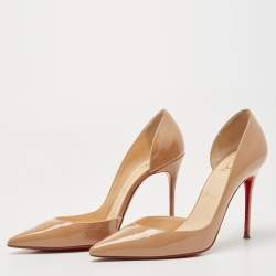 مملوكة مسبقًا Christian Louboutin Beige Patent Leather Iriza Pumps  Size 39