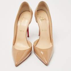 مملوكة مسبقًا Christian Louboutin Beige Patent Leather Iriza Pumps  Size 39