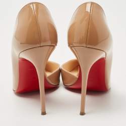 مملوكة مسبقًا Christian Louboutin Beige Patent Leather Iriza Pumps  Size 39