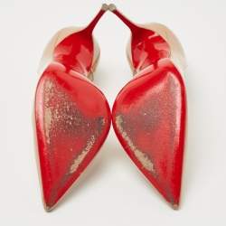 مملوكة مسبقًا Christian Louboutin Beige Patent Leather Iriza Pumps  Size 39