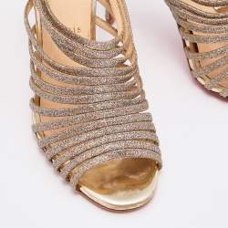 Pre Owned Christian Louboutin Multicolor Glitter Mul Tibrida Strappy Sandals Size 38.5 