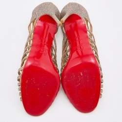 Pre Owned Christian Louboutin Multicolor Glitter Mul Tibrida Strappy Sandals Size 38.5 