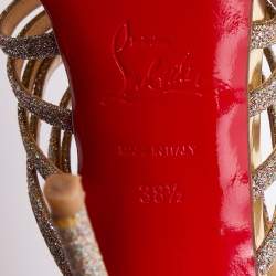 Pre Owned Christian Louboutin Multicolor Glitter Mul Tibrida Strappy Sandals Size 38.5 