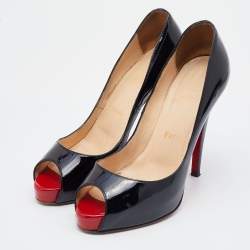 Christian Louboutin Black Patent Leather New Very Prive Pumps Size 39