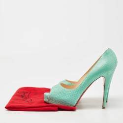 Christian Louboutin Turquoise Python Very Prive Pumps Size 38.5