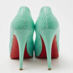 Christian Louboutin Turquoise Python Very Prive Pumps Size 38.5