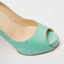 Christian Louboutin Turquoise Python Very Prive Pumps Size 38.5