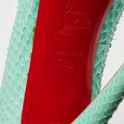 Christian Louboutin Turquoise Python Very Prive Pumps Size 38.5