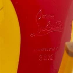 Pre Owned Christian Louboutin Yellow Patent Leather Flo Slingback Pumps Size 38.5