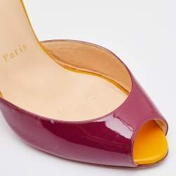 Pre Owned Christian Louboutin Multicolor Patent Leather Pina Spike Peep Toe Ankle Strap Sandals Size 39