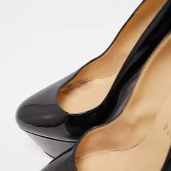 Pre Owned Christian Louboutin Black Patent Bianca Pumps Size 38
