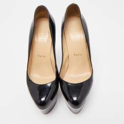 Pre Owned Christian Louboutin Black Patent Bianca Pumps Size 38