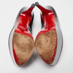 Pre Owned Christian Louboutin Black Patent Bianca Pumps Size 38