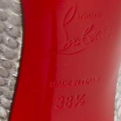 Pre Owned Christian Louboutin Grey/Silver Water Snake So Kate Pumps Size 38.5