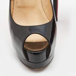 Pre Owned Christian Louboutin Black Patent Palais Royal Pumps Size 38