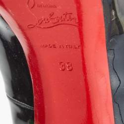 Pre Owned Christian Louboutin Black Patent Palais Royal Pumps Size 38