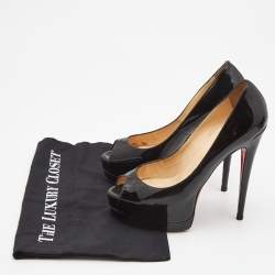 Pre Owned Christian Louboutin Black Patent Palais Royal Pumps Size 38
