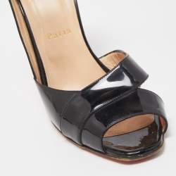 Christian Louboutin Black Patent Leather Peep Toe D'orsay Pumps Size 40.5