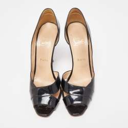Christian Louboutin Black Patent Leather Peep Toe D'orsay Pumps Size 40.5