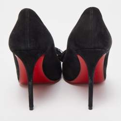 Pre Owned Christian Louboutin Black Suede Gwalior Pumps Size 35.5