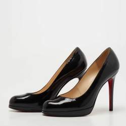 Pre Owned Christian Louboutin Black Patent Leather New Simple Pumps Size 37