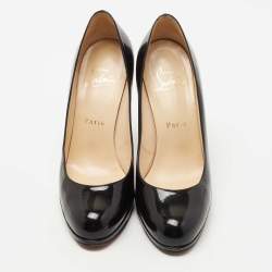 Pre Owned Christian Louboutin Black Patent Leather New Simple Pumps Size 37