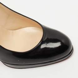 Pre Owned Christian Louboutin Black Patent Leather New Simple Pumps Size 37