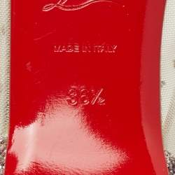 مملوكة مسبقًا Christian Louboutin Metallic Glitter and Leather Follies Strass Ballet Flats Size 36.5