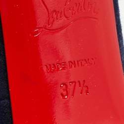 Pre Owned Christian Louboutin Navy Blue Suede Very Prive Pumps Size 37.5