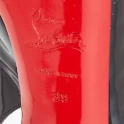 Pre Owned Christian Louboutin Black Patent Leather No Prive Slingback Pumps Size 39