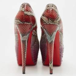 ممل�وكة مسبقًا Christian Louboutin Multicolor Python Daffodile Pumps Size 41