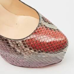 مملوكة مسبقًا Christian Louboutin Multicolor Python Daffodile Pumps Size 41