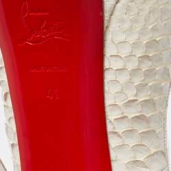 Christian Louboutin White Python Lady Peep Pumps Size 41
